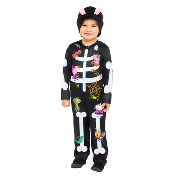 Costum Halloween copii schelet haios Peppa Pig,2-3ani